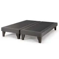 GENERICO - Base Europea mas Respaldo Tubular 2 plazas 150x190cm LINO GRIS OSCURO