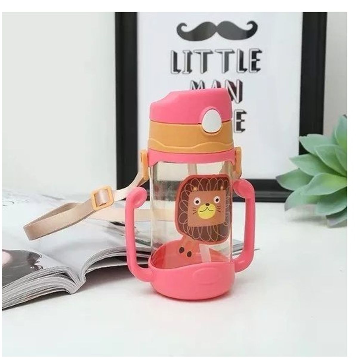 GENERICO - Vaso antiderrame con bombilla 400ml para niños