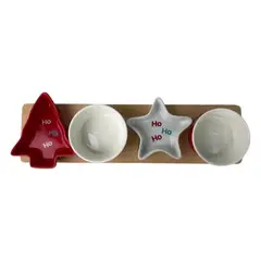 CAP DOR - Set Cuatro Salseros Con Bandeja Navidad