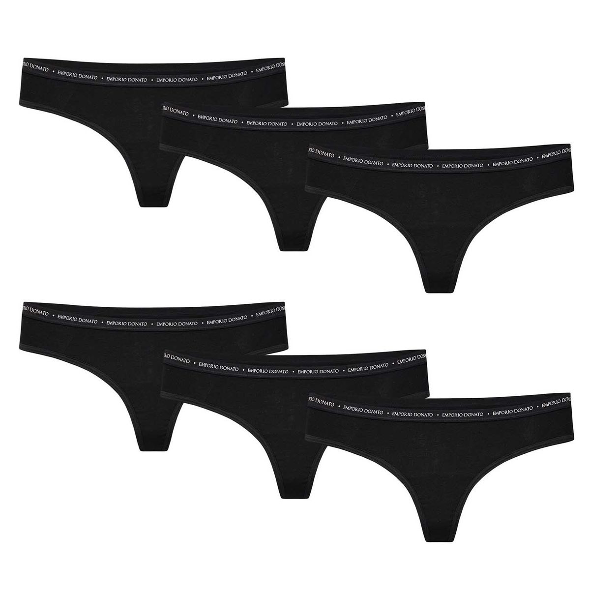 GIOVACCHINO - Pack de 6 Calzones Colaless Algodón Mujer