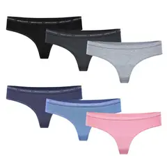 GIOVACCHINO - Pack de 6 Calzones Colaless Algodón Mujer