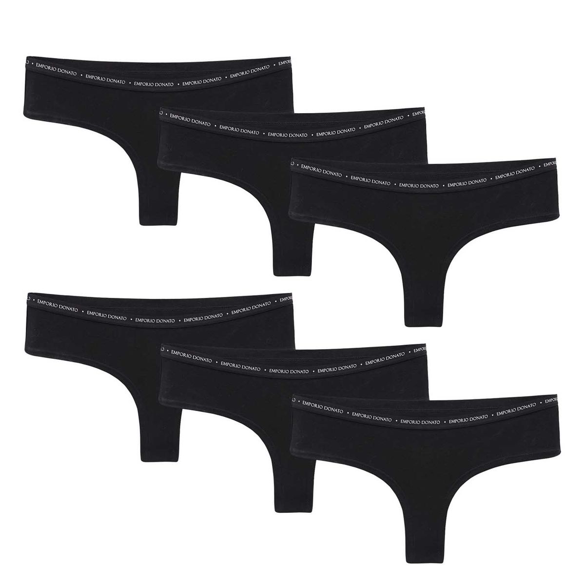GIOVACCHINO - Pack de 6 Calzones Colaless Algodón Mujer