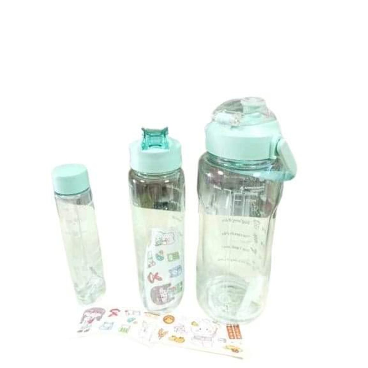 GENERICO - Botella de agua Motivacional 3 Piezas con pegatina [ 2000ml + 900ml +300ml ]