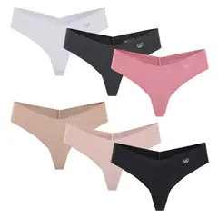 GIOVACCHINO - Pack de 6 Calzones Colaless Microfibra Corte Laser Mujer