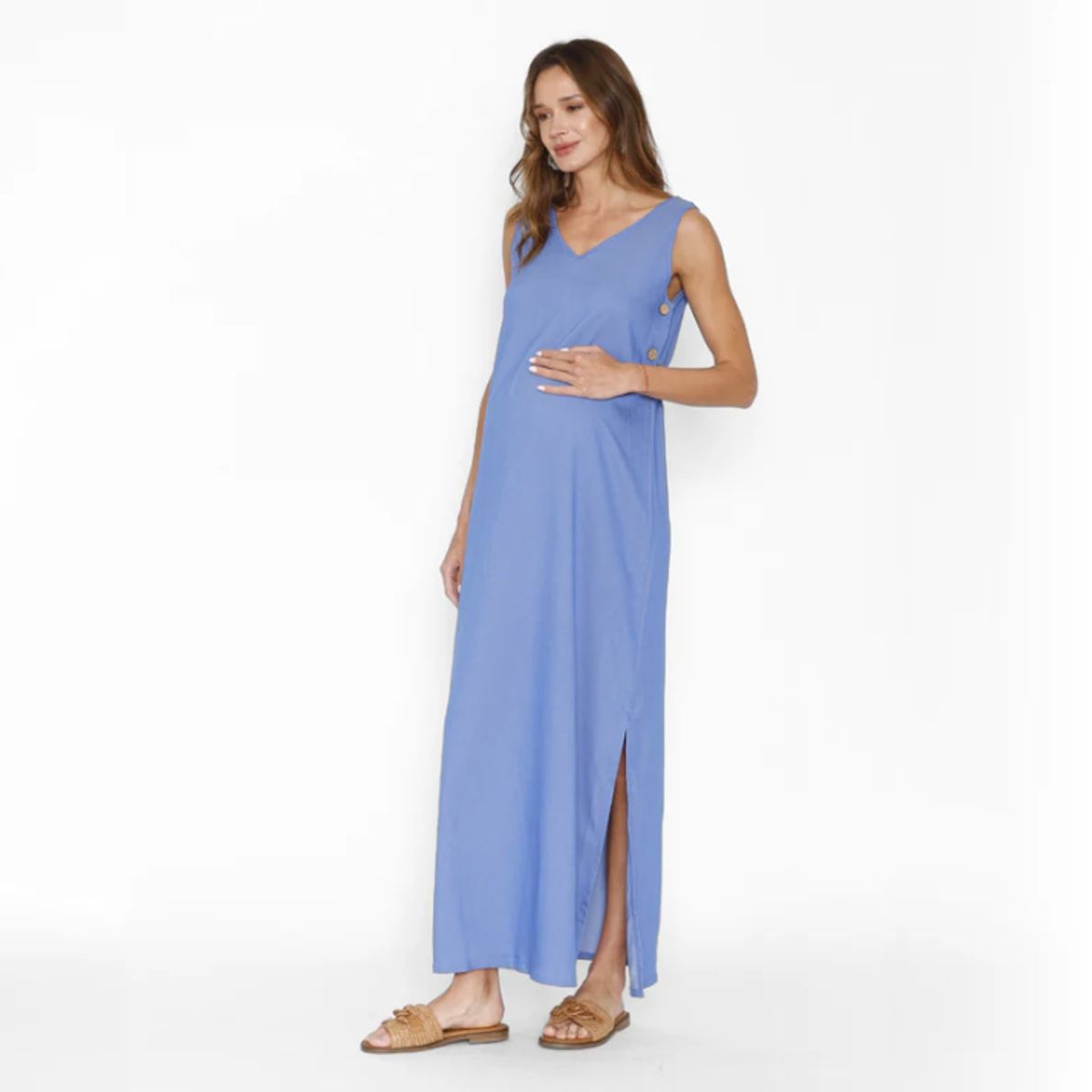 NALA - Vestido Lactancia Básico Botones Denim Nala Maternity