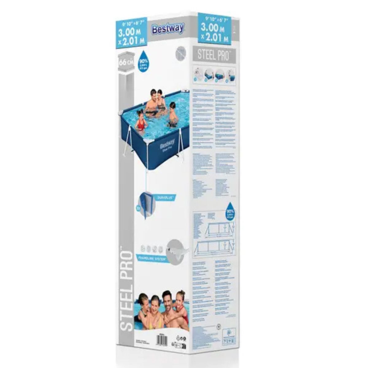 BESTWAY - Piscina Estructural 300 x 201 x 61 cm - 3.300 litros - Bestway