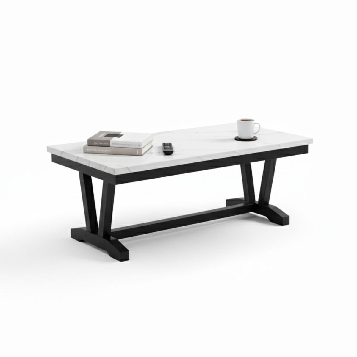 DANIELS - Mesa De Centro Moderna Mármol Rodeus Blanca T4931C