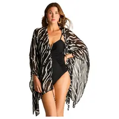 LORENZO DI PONTTI - Salida de Playa Negra Estilo Animal Print