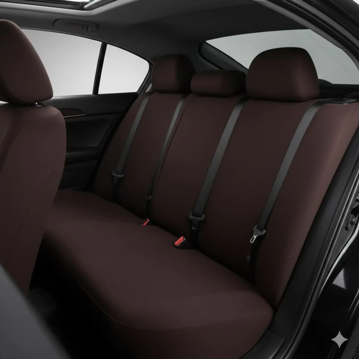 DIANA - FUNDA PARA ASIENTO DE AUTO UNICOLOR  CAFE OSCURO TELA LISA  TAMAÑO UNIVERSAL