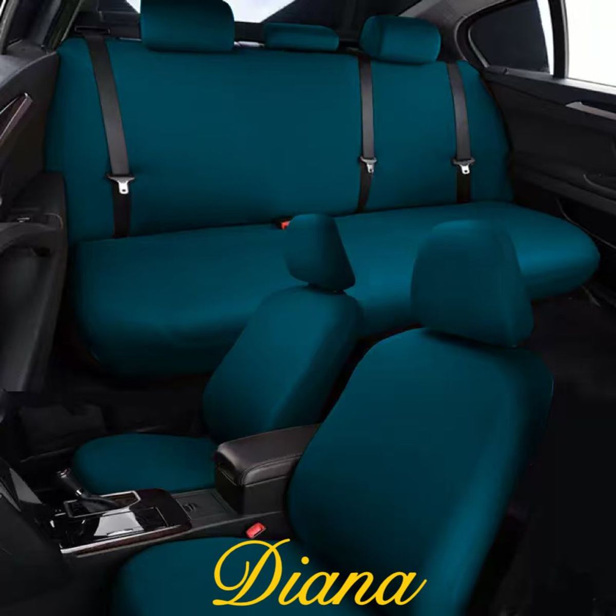 DIANA - FUNDA PARA ASIENTO DE AUTO UNICOLOR TURQUESA TELA LISA  TAMAÑO UNIVERSAL