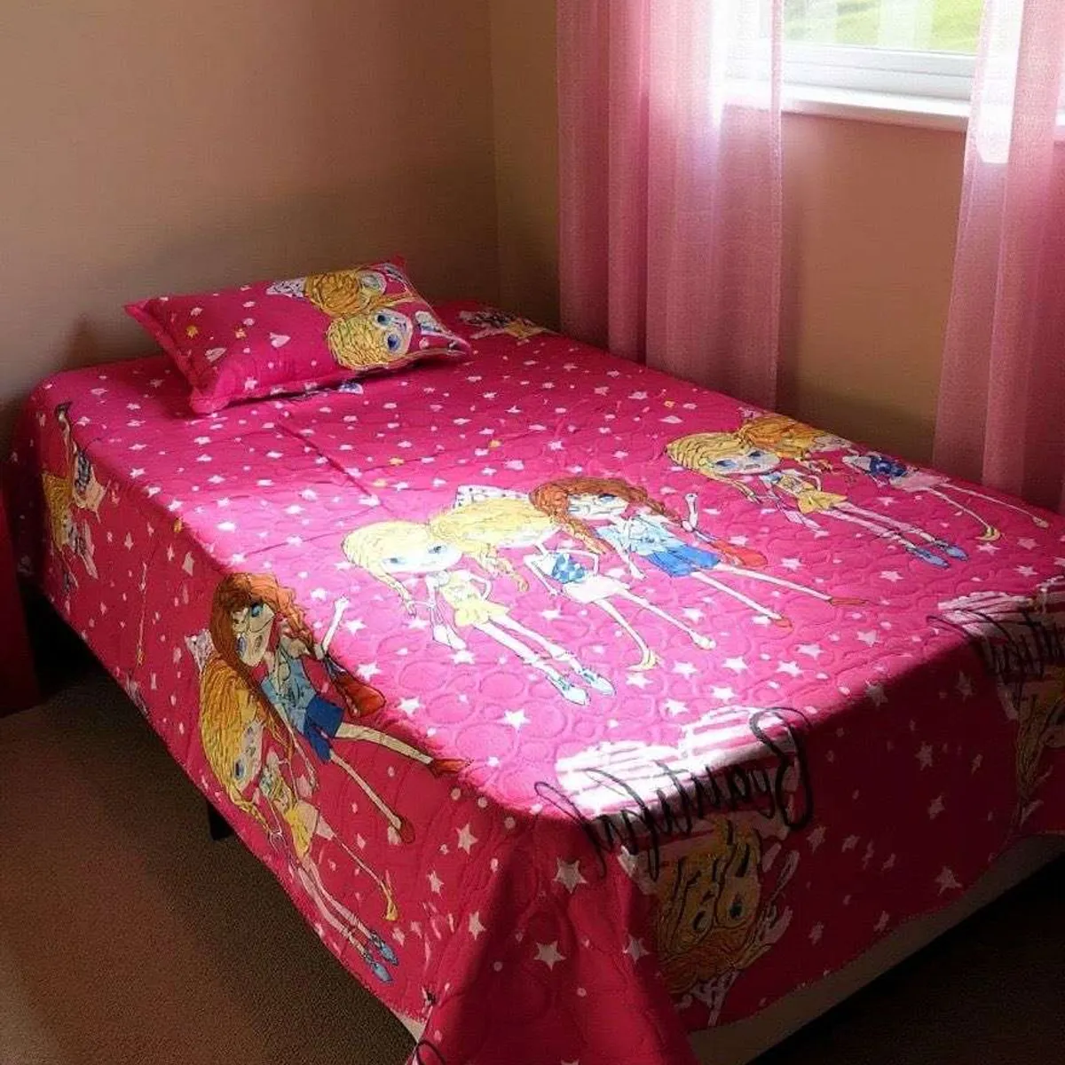 GENERICO - CUBRECAMA QUILT DE VERANO INFANTIL DISEÑO NIÑA