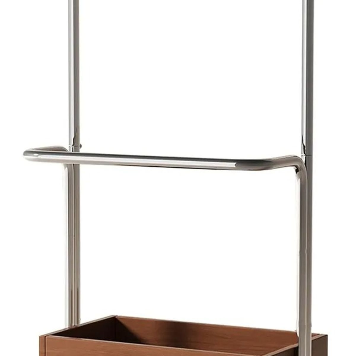 EVERSO - Perchero Organizador Colgante Ropa Acero Con Ruedas Y CesteMarron