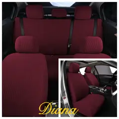 DIANA - FUNDA PARA ASIENTO DE AUTO UNICOLOR BURDEO TELA CUADRILLE TAMAÑO UNIVERSAL