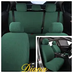 DIANA - FUNDA PARA ASIENTO DE AUTO UNICOLOR VERDE TELA CUADRILLE TAMAÑO UNIVERSAL