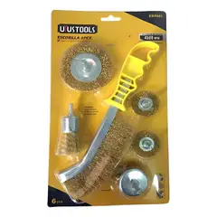 METALFER - Set 6 Pz Cepillos De Alambre Para Taladro Con Lija Pulidora