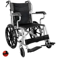 NANOFORT - Silla Ruedas Plegable Aluminio Ligera Premium Con Freno