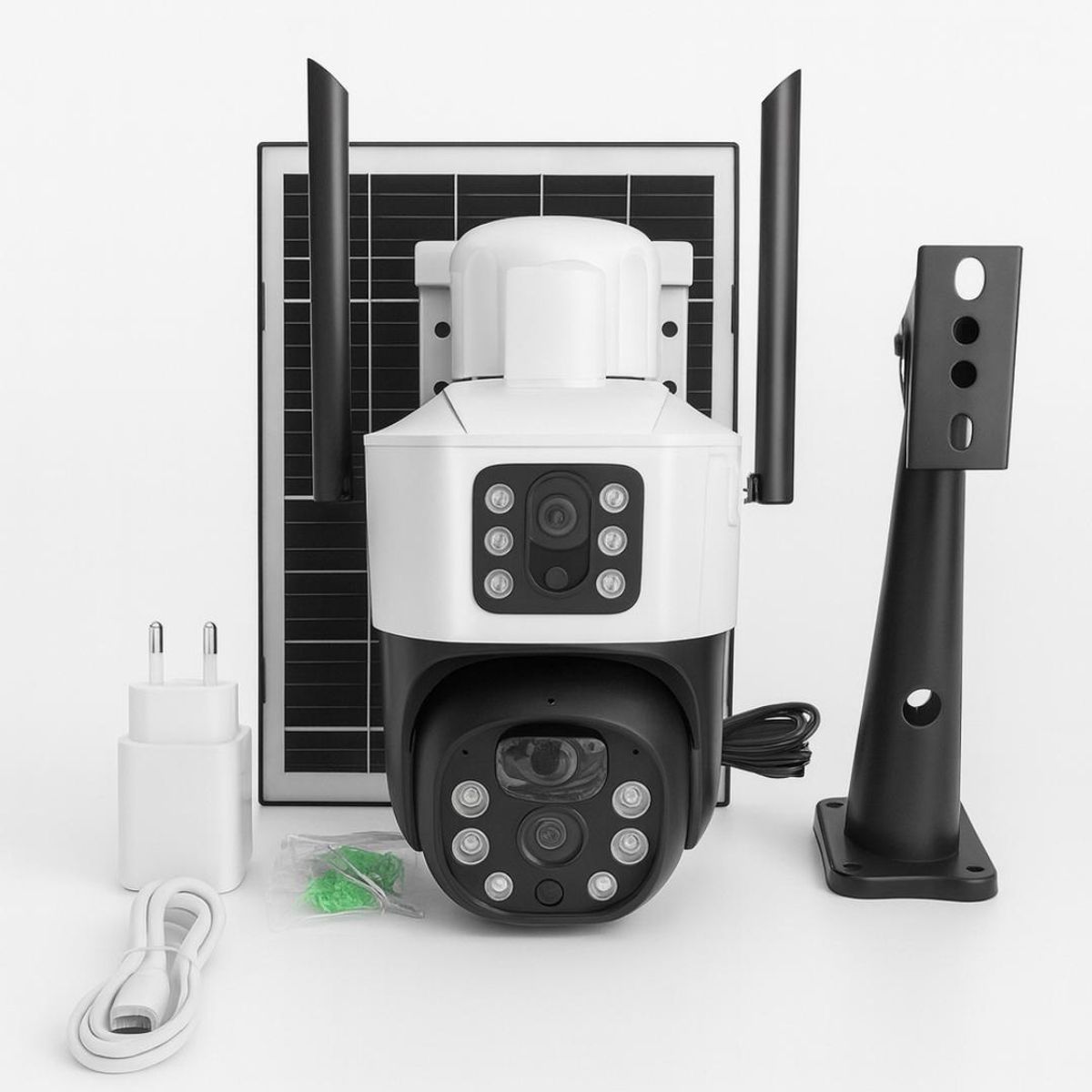 GENERICO - Camara Solar de Pared para Exteriores con Sensor de Movimiento