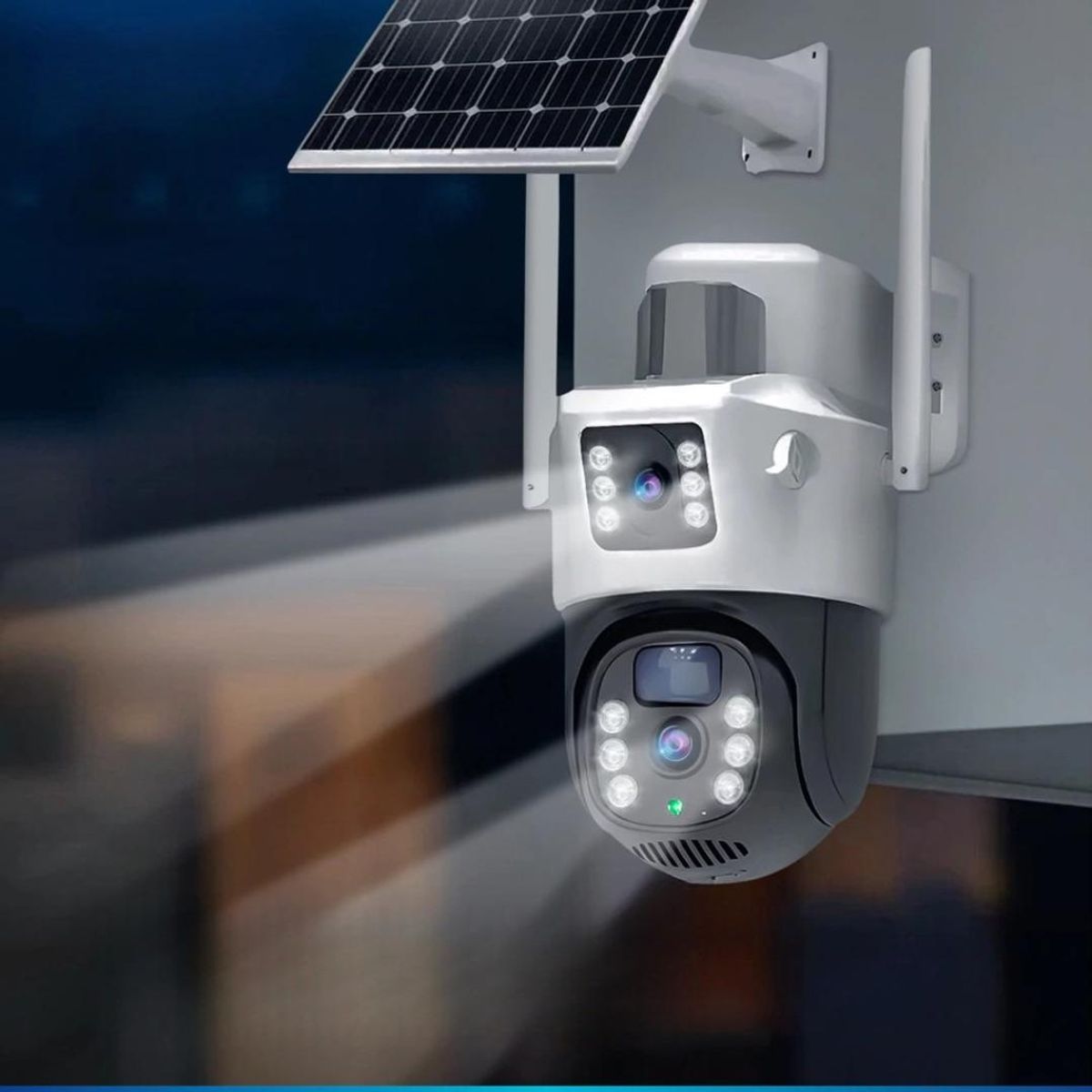 GENERICO - Camara Solar de Pared para Exteriores con Sensor de Movimiento