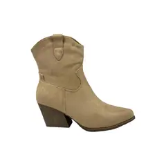HERIEL - Bota Texana Beige Mujer