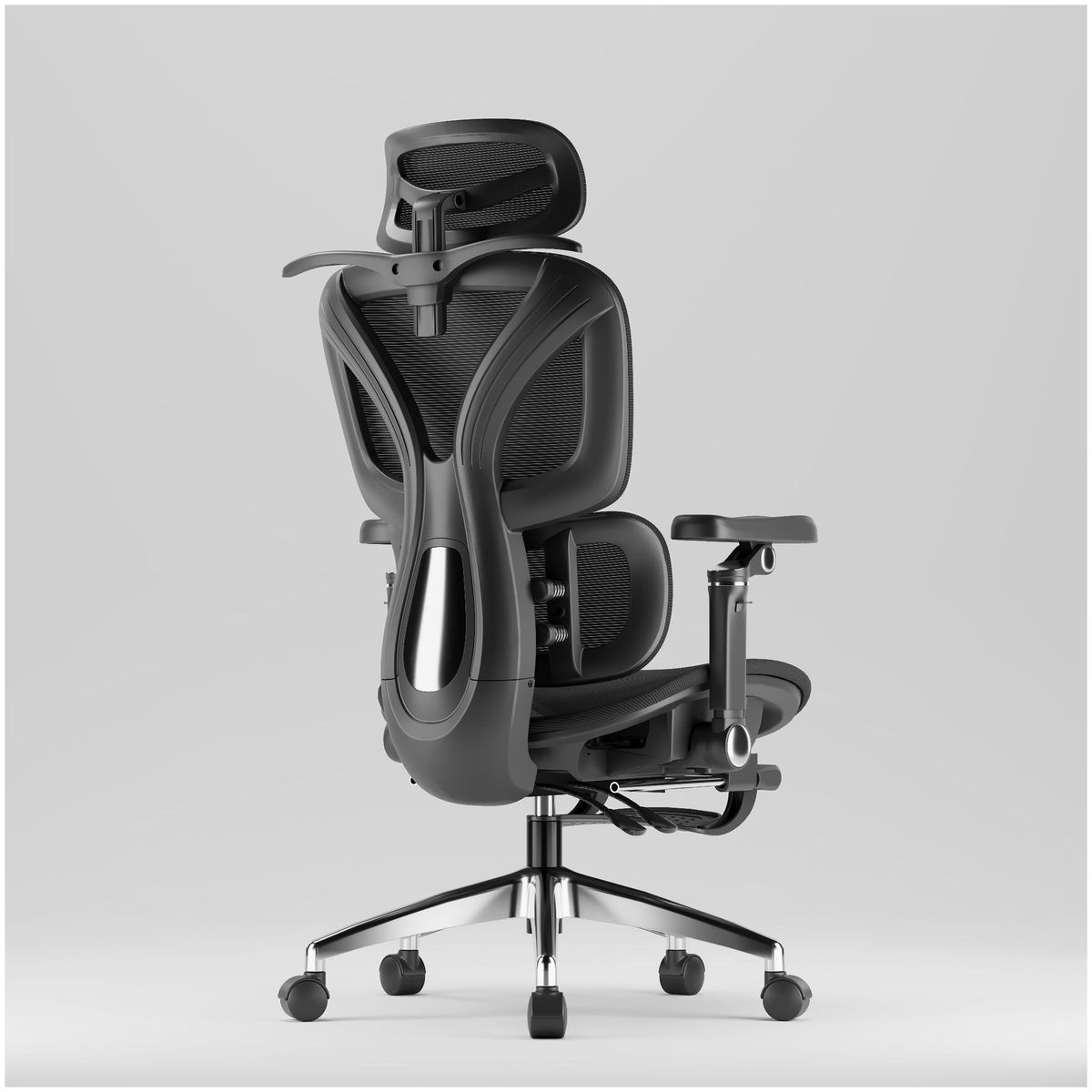 HOMER DESIGN - Silla De Oficina Ergonomica Pata Acero Con Colgador De Ropa Sporte Lumbar H05