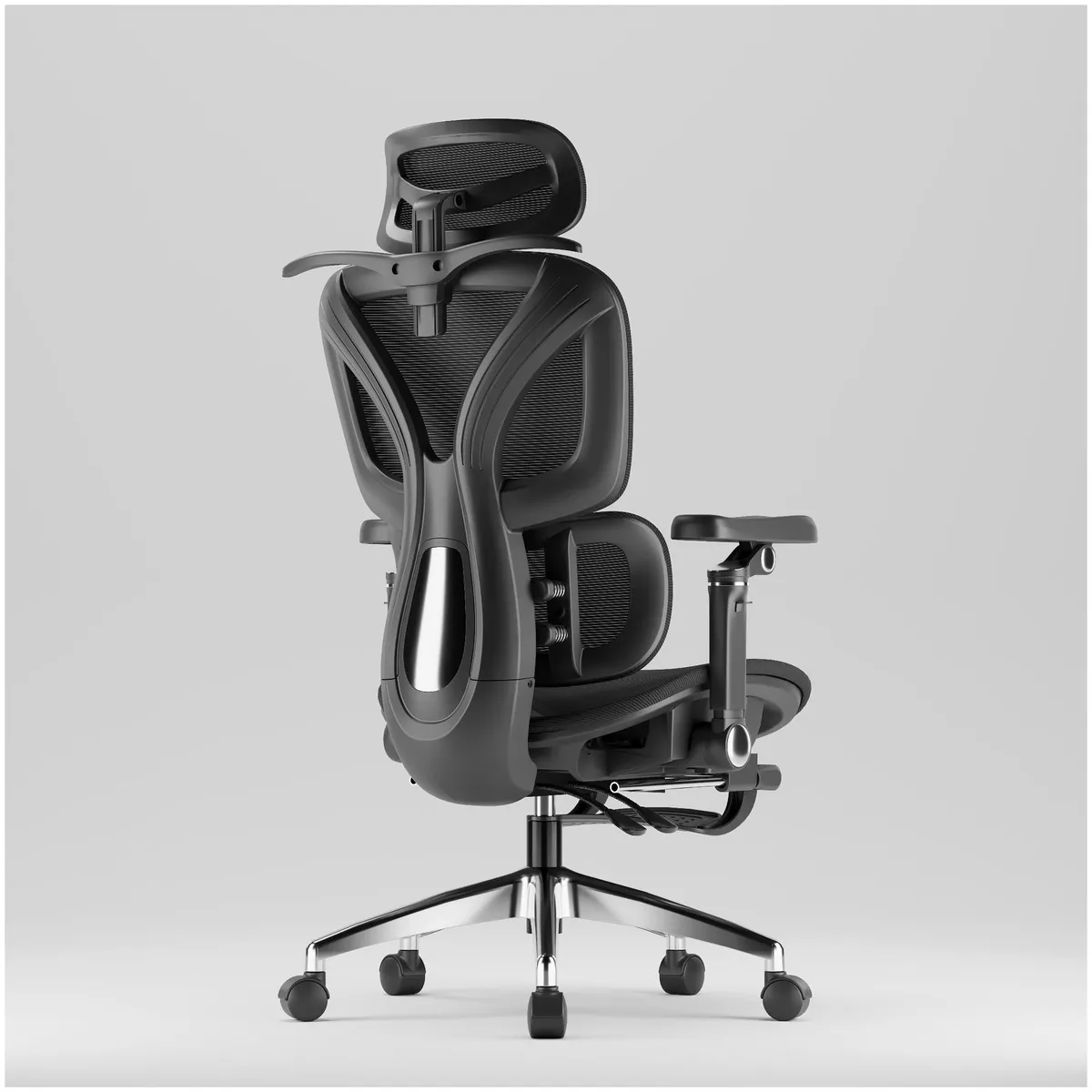 HOMER DESIGN - Silla De Oficina Ergonomica Pata Acero Con Colgador De Ropa Sporte Lumbar H05