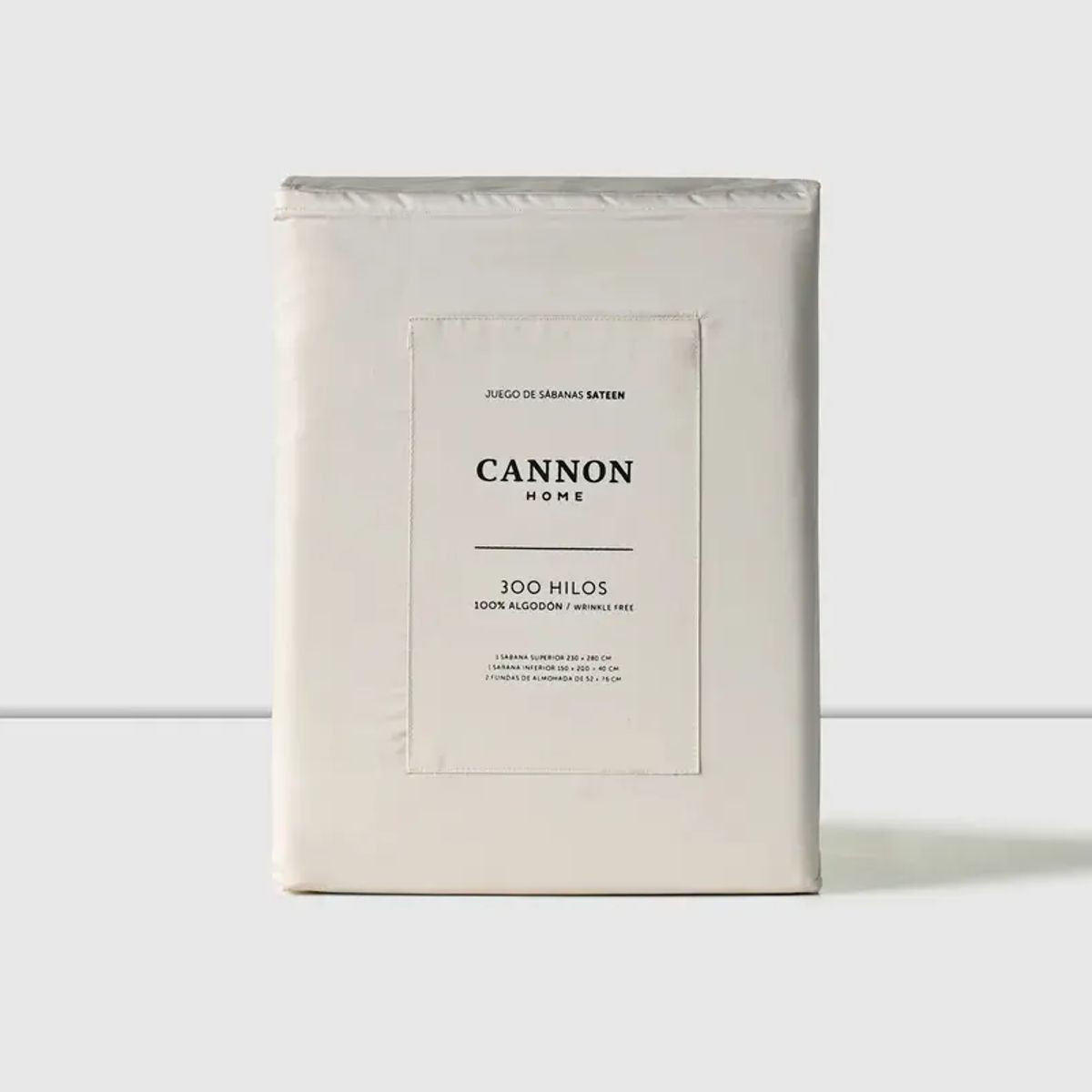 CANNON - Sabanas King Cannon 300 Hilos 1oo% Algodon Ecru