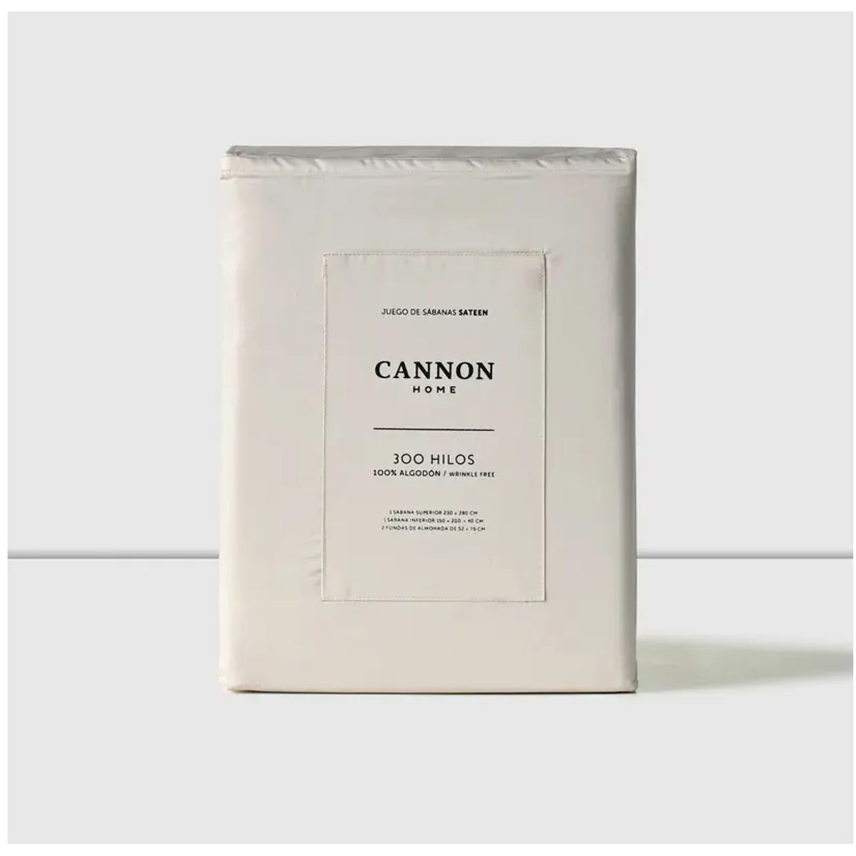 CANNON - Sabanas King Cannon 300 Hilos 1oo% Algodon Ecru