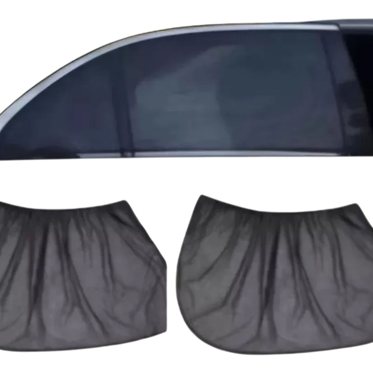 GENERICO - Protector Sol Ventana Auto Sombra Color Negro De Malla