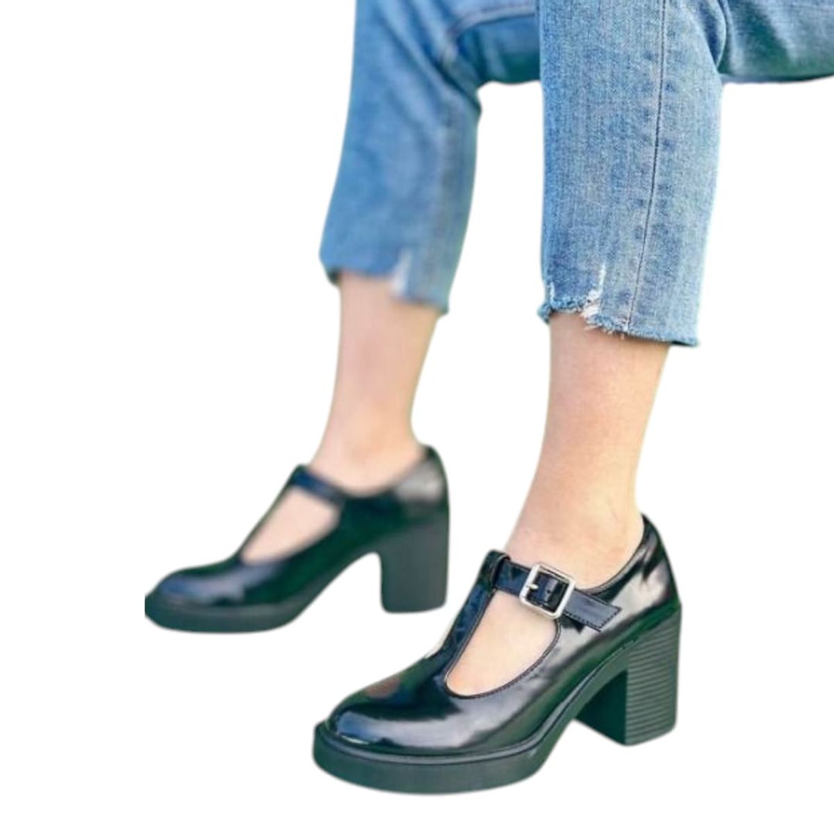 HERIEL - Zapato Negro Taco Mujer