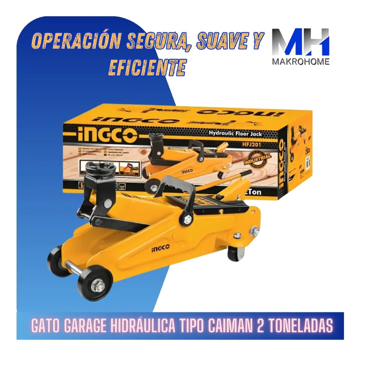 INGCO - Gato Hidraulico Tipo Caiman Ingco 2ton Bajo Perfil
