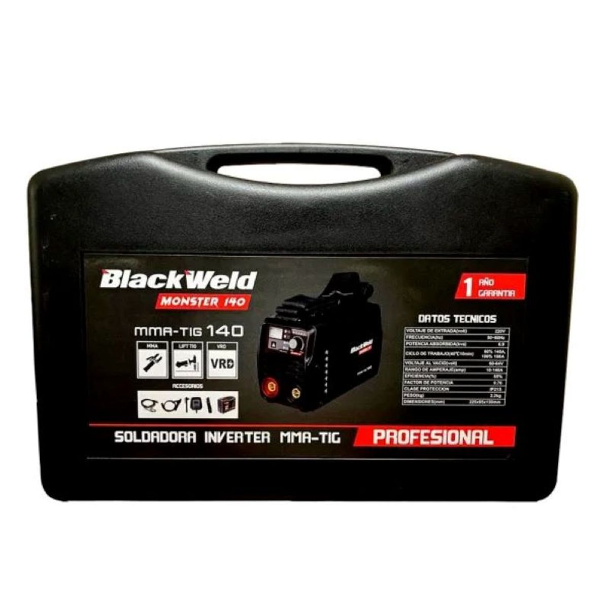 BLACK - Soldadora Mma/tig 140a Blackweld Regalo 5kg Electrodo 6011