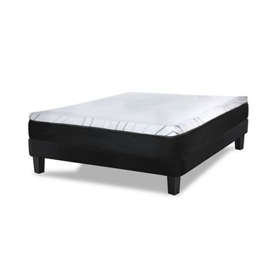 Imagen 2 del producto Cama Zen Best Full Colchon Pro Tela Velvet Negro