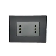 LEXO - Enchufe Embutido Duplex 2p+t 10a Black Andes Armado Metal -