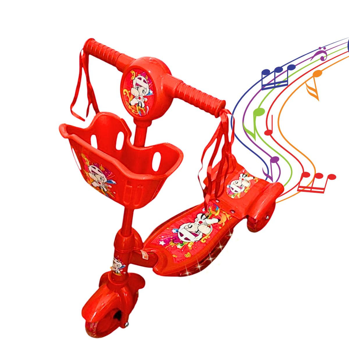 GENERICO - Monopatín Scooter De 3 Ruedas Con Luces Y Sonidos Rojo