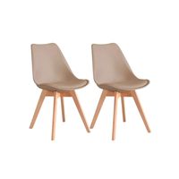 Pack de 2 sillas de comedor acolchada Tulip