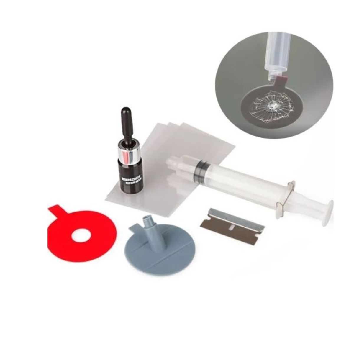 GENERICO - Kit Reparación Parabrisa Removedor Trizaduras Auto Piquete