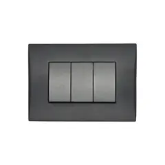 LEXO - Interruptor Embutido Triple 932 10a Black Andes Armado Metal -
