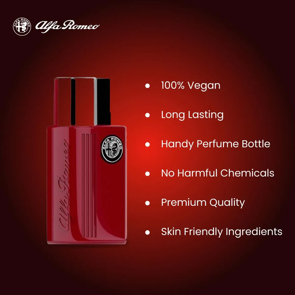 ALFA ROMEO - Perfume EDT masculino 125mL aroma cítrico rojo