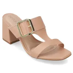 BEIRA RIO - Sandalia Taco Ancho 7 cm Beige