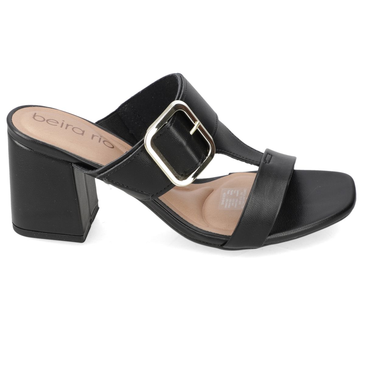BEIRA RIO - Sandalia Taco Ancho 7 cm Beira Rio Negro