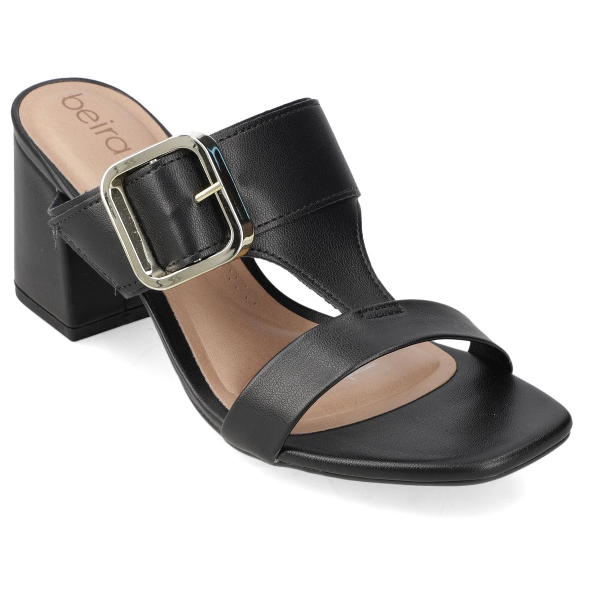 BEIRA RIO - Sandalia Taco Ancho 7 cm Beira Rio Negro