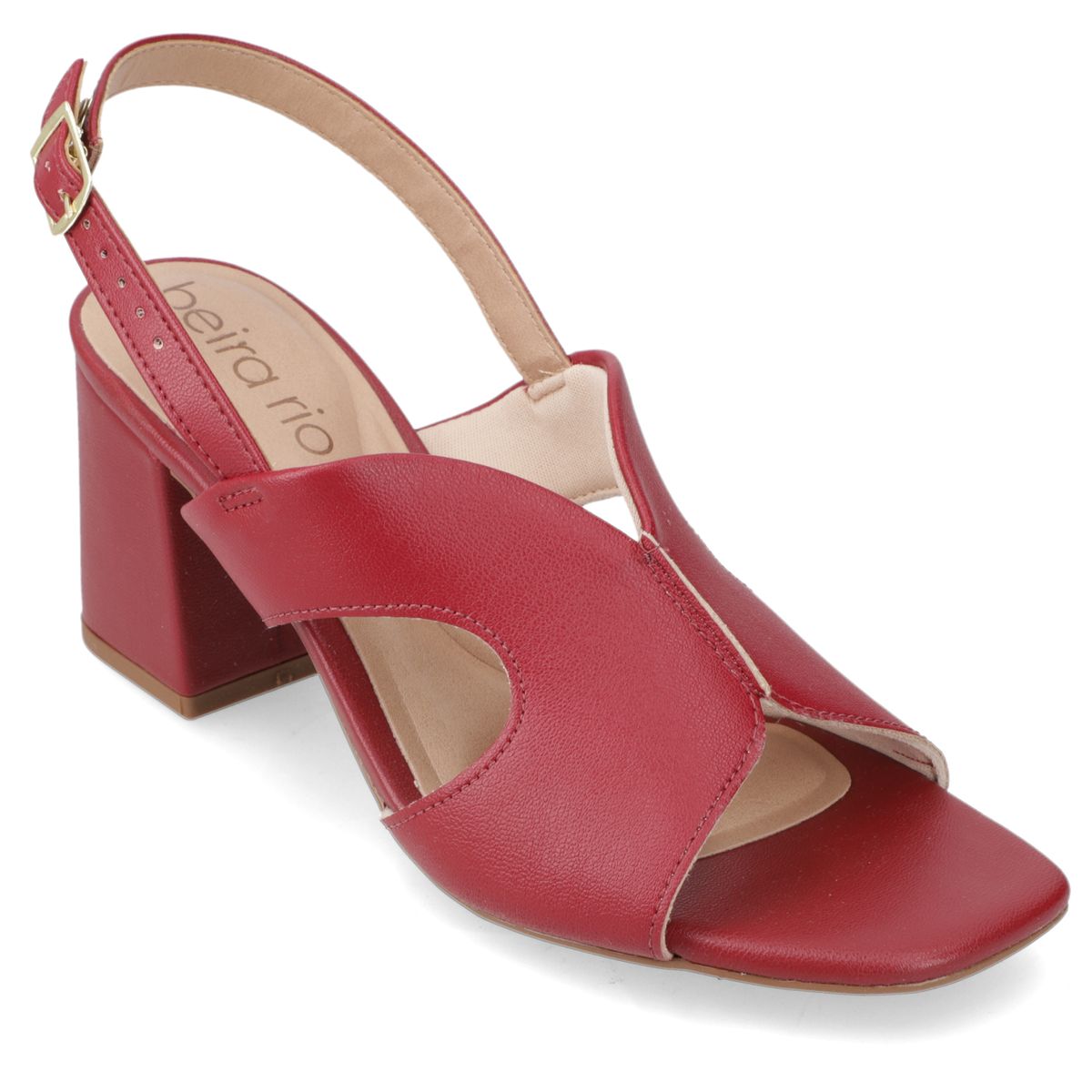 BEIRA RIO - Sandalia Taco Ancho 7 cm Beira Rio Burdeos