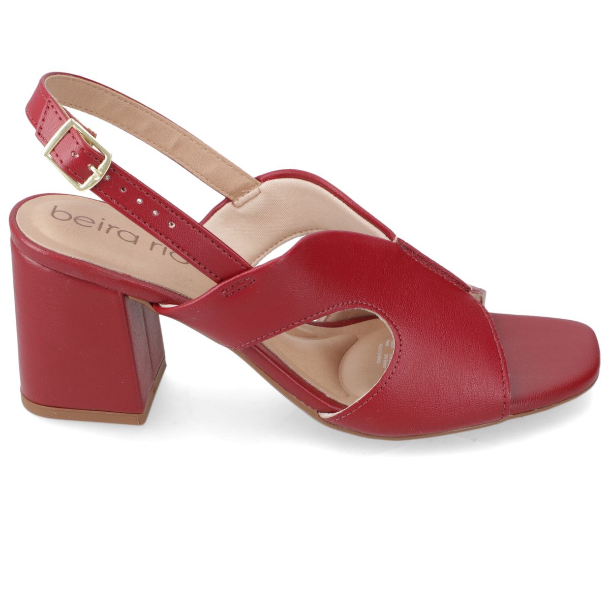 BEIRA RIO - Sandalia Taco Ancho 7 cm Beira Rio Burdeos