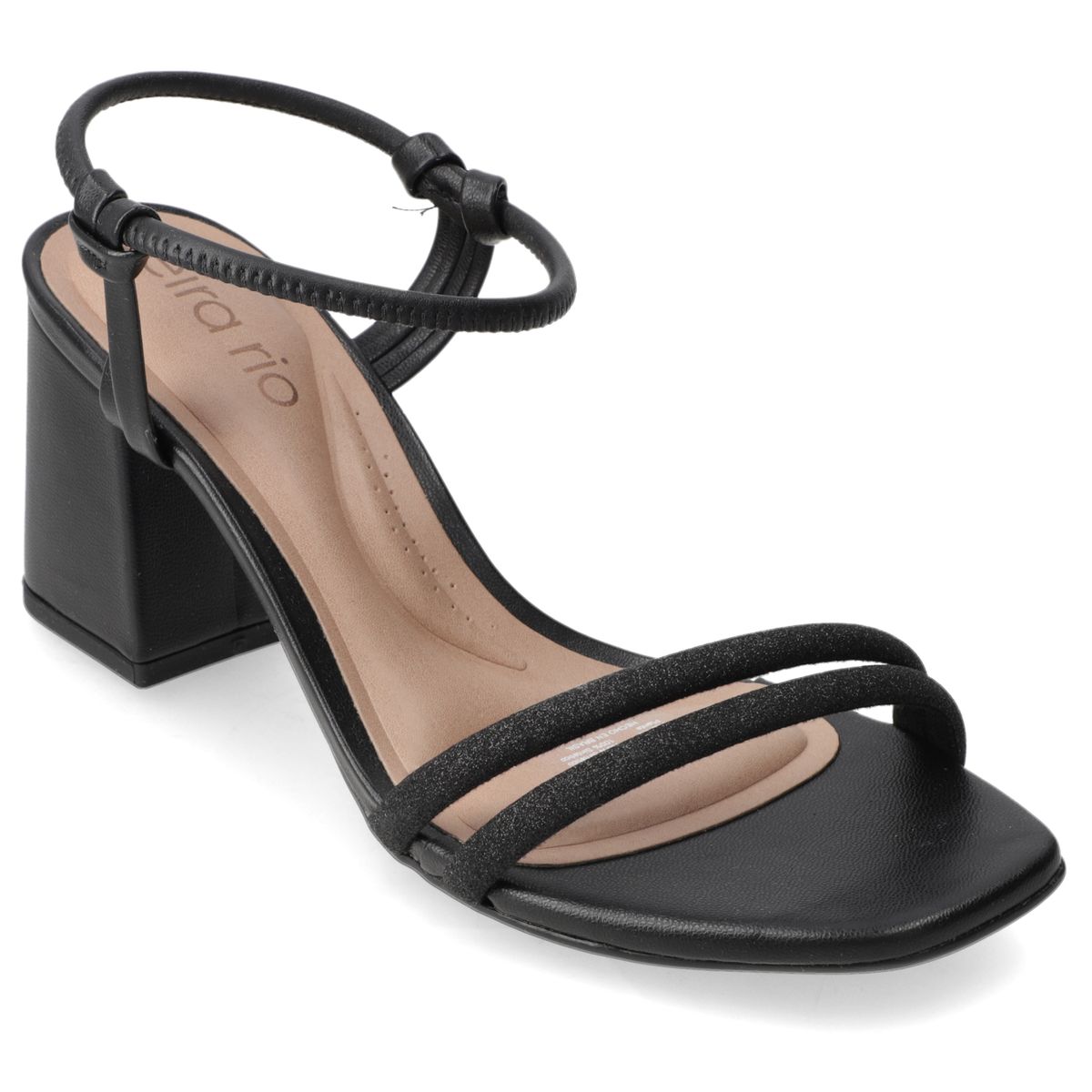 BEIRA RIO - Sandalia Taco Ancho 7 cm Beira Rio Negro