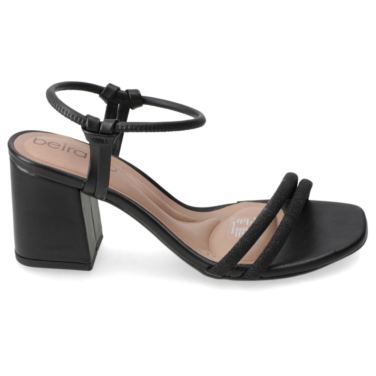 BEIRA RIO - Sandalia Taco Ancho 7 cm Beira Rio Negro