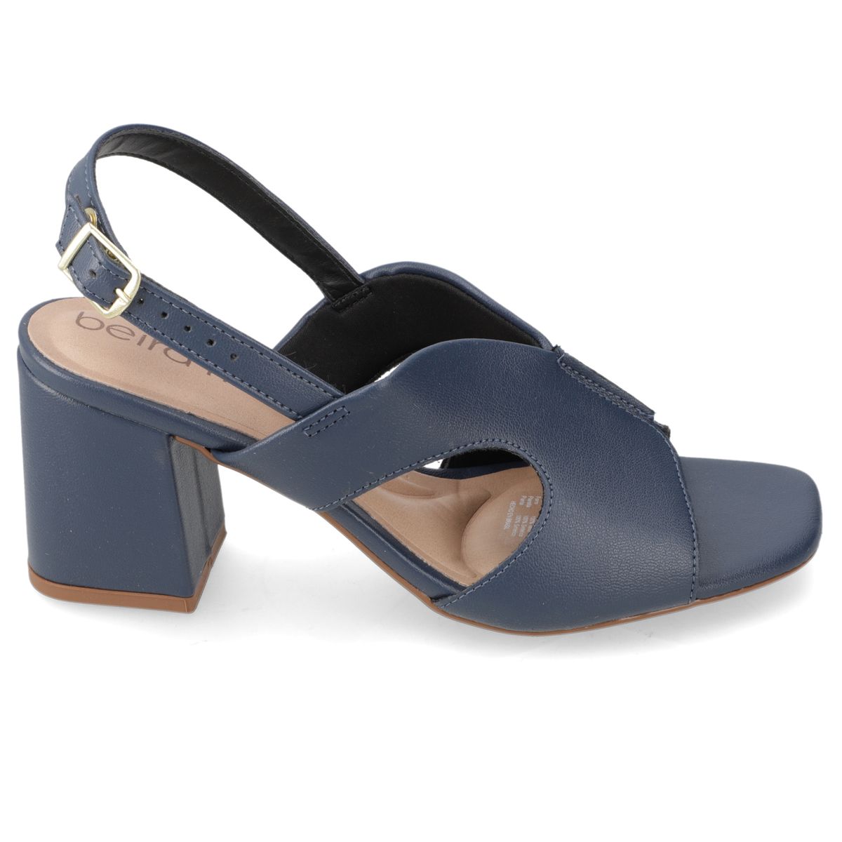 BEIRA RIO - Sandalia Taco Ancho 7 cm Beira Rio Azul Marino
