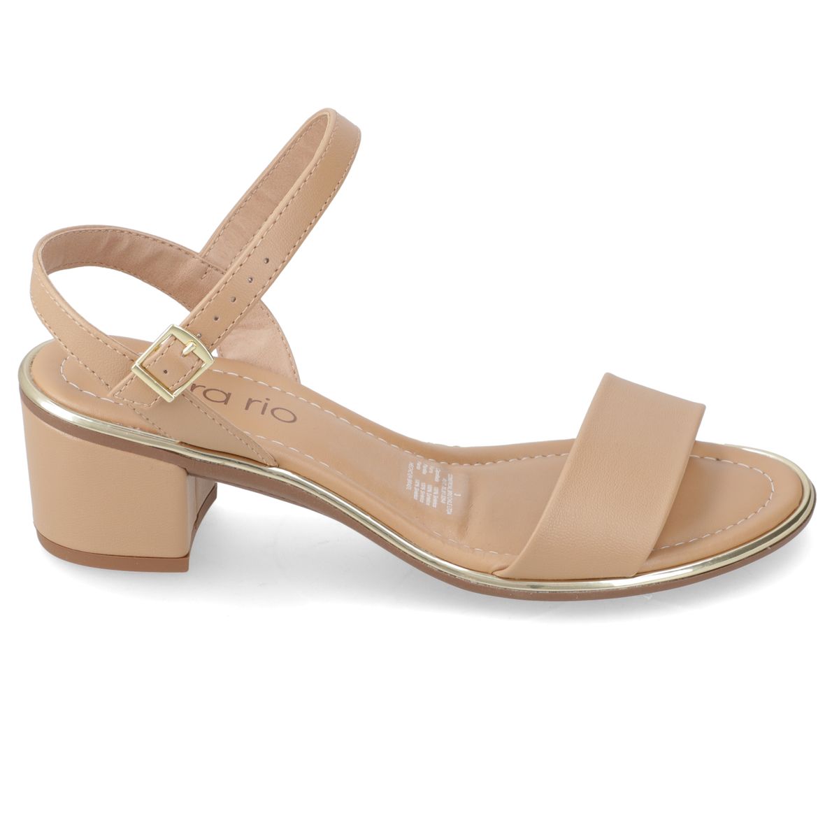 BEIRA RIO - Sandalia Taco Ancho 5 cm Beira Rio Café Claro