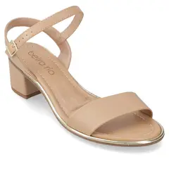 BEIRA RIO - Sandalia Taco Ancho 5 cm Café Claro