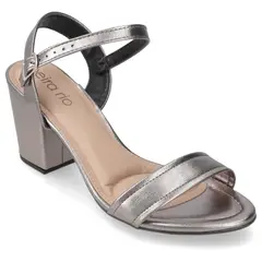 BEIRA RIO - Sandalia Taco Ancho 7 cm Gris Oscuro