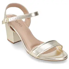 BEIRA RIO - Sandalia Taco Ancho 7 cm Dorado